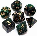 Glitter Dice for Dungeon and Dragons D&D RPG Role Playing Games Green