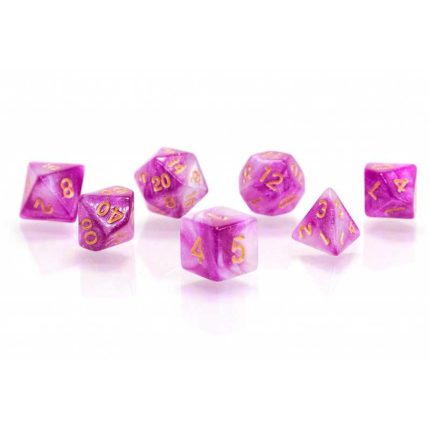 RPG Role Playing Game Dice Set – Purple White, Gold Number