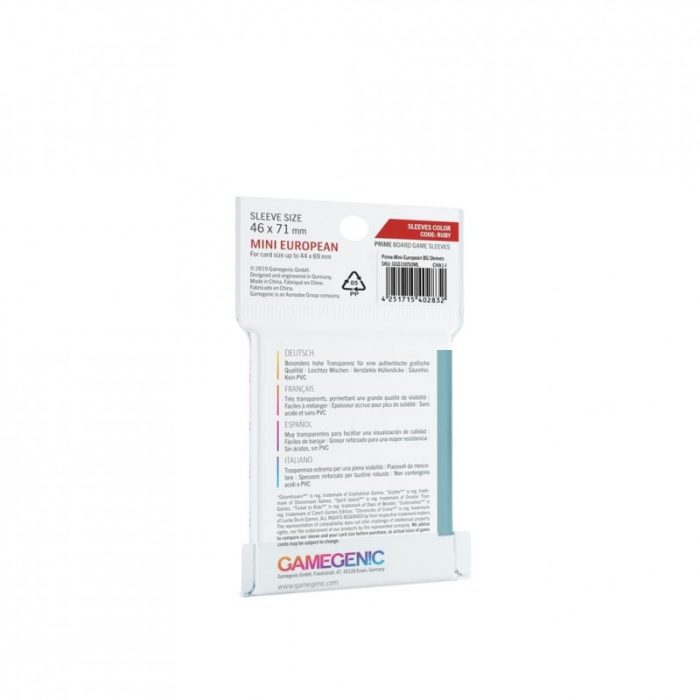 Sleeves Gamegenic - Matte Board Game - Mini European (46 x 71mm) back cover