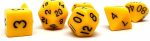 Yellow Opaque Dice Set Black Number