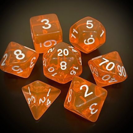 dnd dice transparent orange