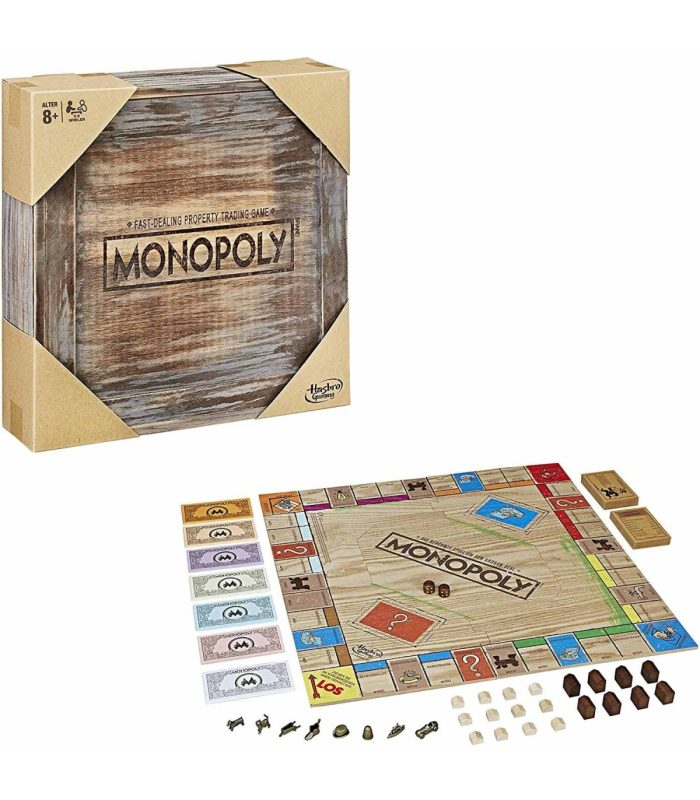 monopoly wooden box boardgame