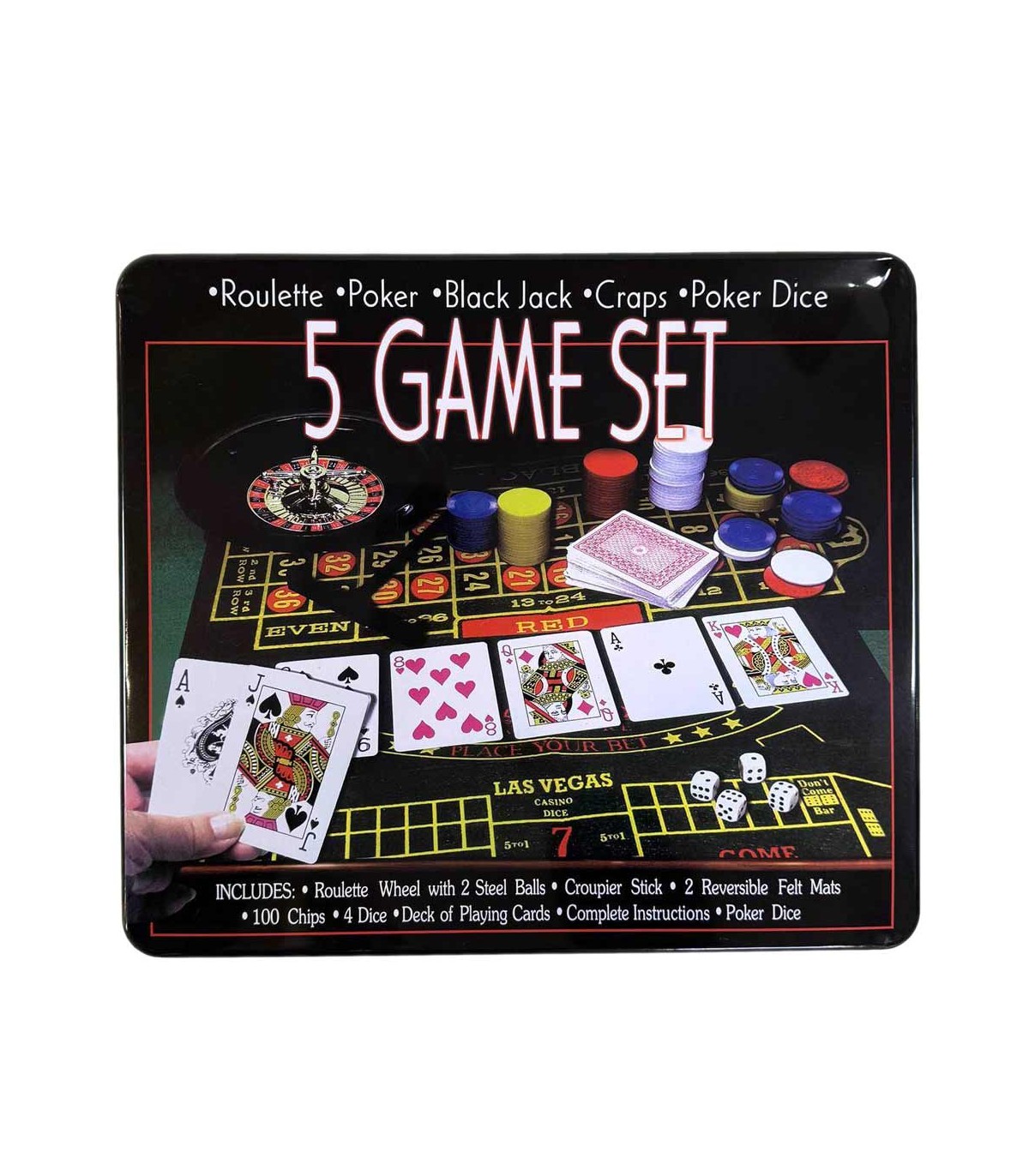 5 Game Set Poker Roulette Black Jack Poker Dice Craps 5 Game Set Poker Roulette Black Jack Poker Dice Craps