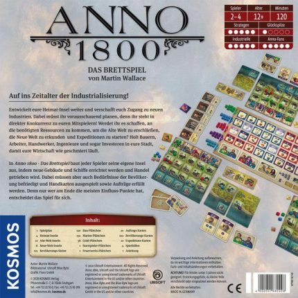 Anno 1800 The Board Game back cover DE