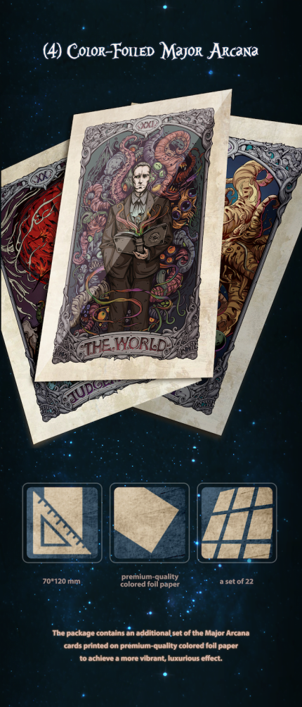 Cthulhu Mythos Comicology Tarot color-foiled major arcana