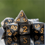 DnD Dice Black Gold