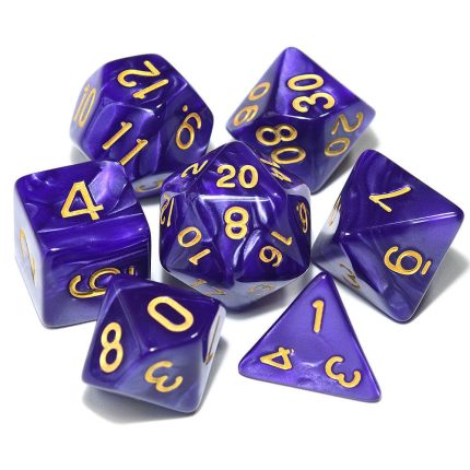 DnD Dice Dark Purple - Gold Number
