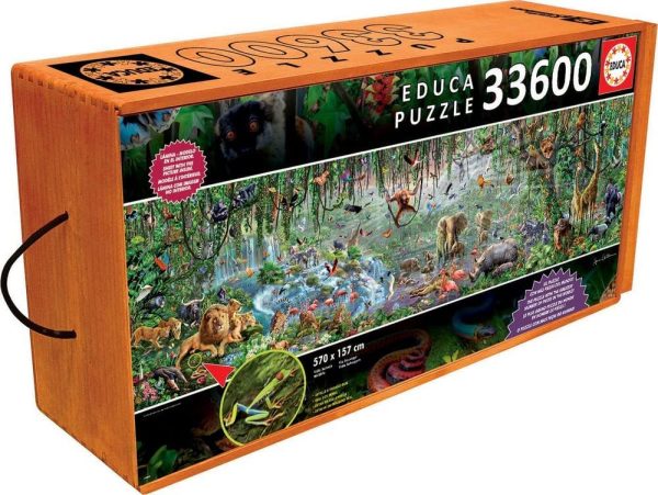 Educa 33,600 Piece Wild Life Puzzle with Wheeled Wooden Carry Case