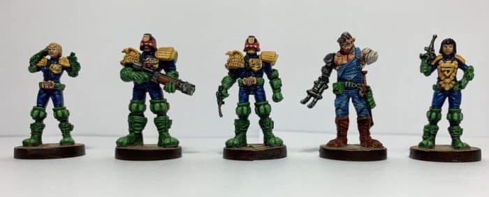 Judge Dredd Helter Skelter colored miniatures