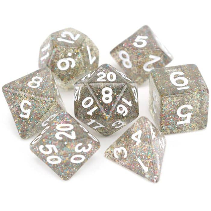 Light Grey Glitter Dice