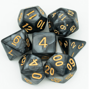 Marble Dice - Black - Gold