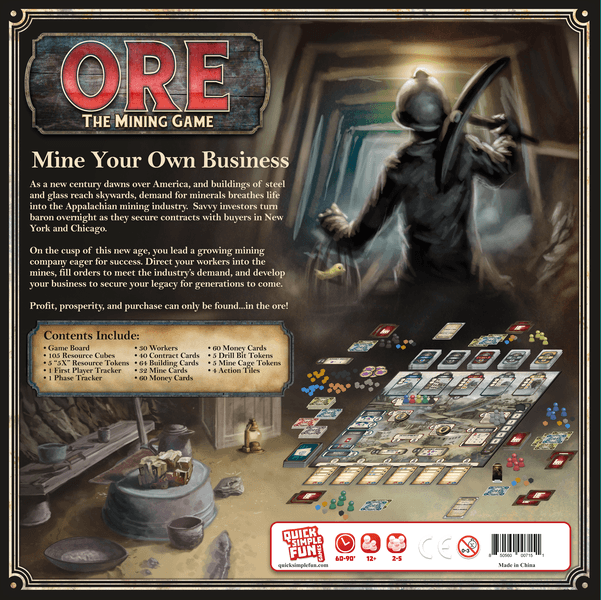 Ore The Mining Game box back