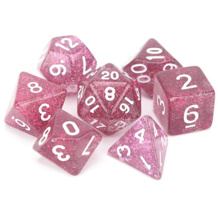 Pink Glitter Dice