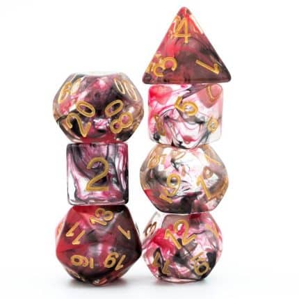 RED AND BLACK SMOKE DICE SET