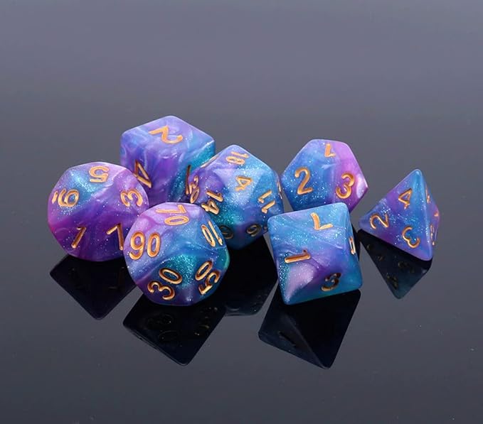RPG Dice blue purple RPG Dice blue purple