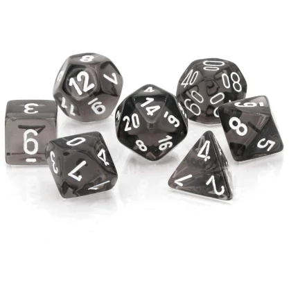 RPG Role Playing Game Dice Set – Black, White Numbers