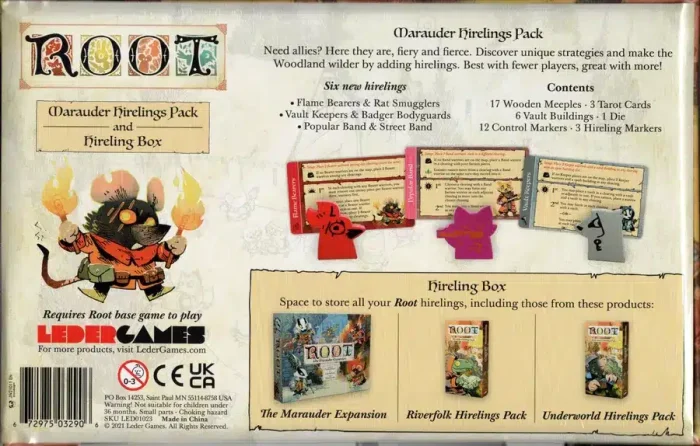 Root Marauder Hirelings Pack & Hireling Box back cover