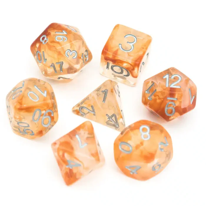 Orange Smoke Dice Set