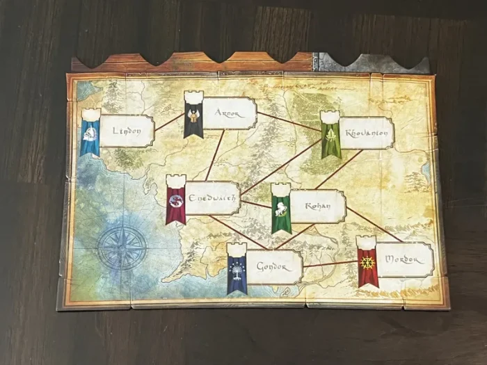 The Lord of the Rings Duel for Middle-earth game board