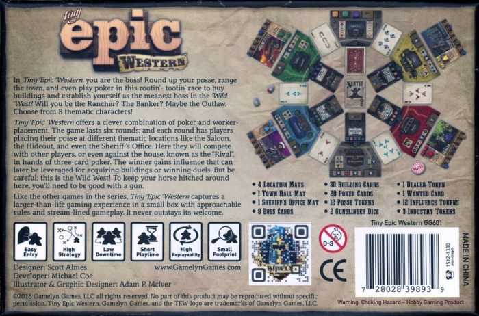 Tiny Epic Western tabletop game