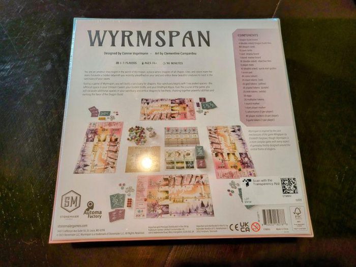Wyrmspan back cover