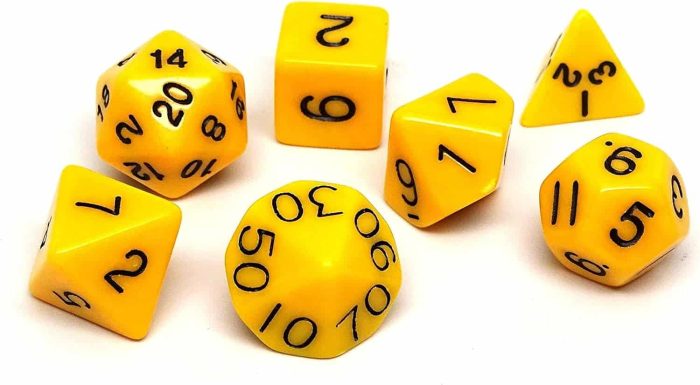 Yellow Opaque Dice Set